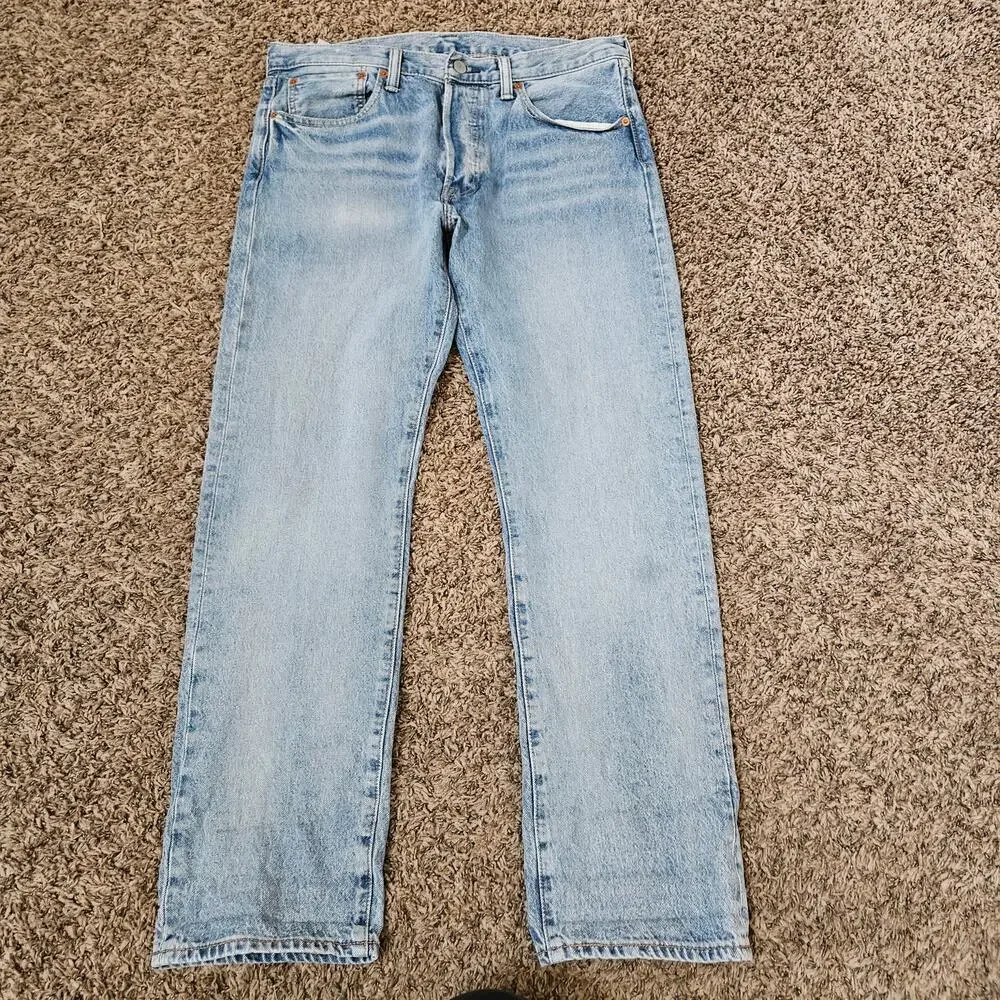 Levi's Men's 501 Straight-Fit Button Fly Stretch Jeans 33x30